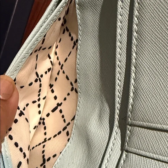 kate spade Mint Green Saffiano Wallet with Gold Logo - Picture 5 of 7